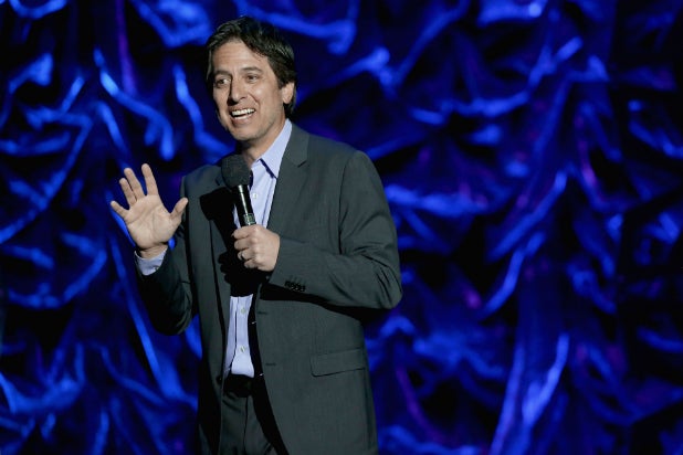 Host Ray Romano speaks onstage during the International Myeloma Foundation's 7th Annual Comedy Celebration Benefiting The Peter Boyle Research Fund hosted by Ray Romano at The Wilshire Ebell Theatre on November 9, 2013 in Los Angeles, California. (Photo by Mike Windle/Getty Images for IMF)