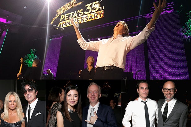Paul McCartney rocked PETA's star packed 35th Birthday Party at the Palladium in Hollywood on Wednesday night. (Mikey Glazer; Getty Images (3))