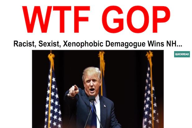 The Huffington Post’s headline immediately following Donald Trump ... The Huffington Post’s headline immediately following Donald Trump ...