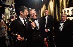 Josh Singer and Tom McCarthy at the Oscars