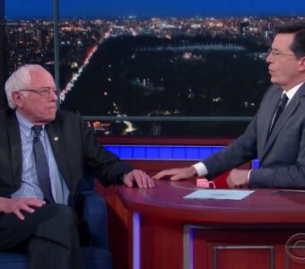 berne sanders late show with stephen colbert