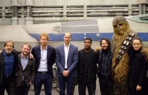 prince william prince harry star wars set visit daisy ridley rian johnson john boyega