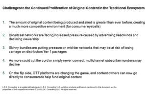 challenges to the continued proliferation of original content in the traditional ecosystem
