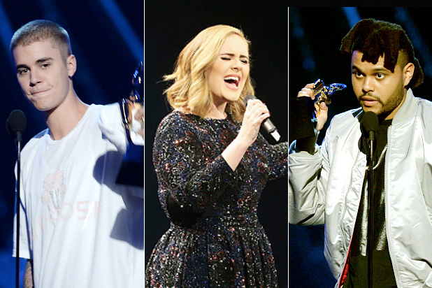 billboard music awards bieber adele weeknd