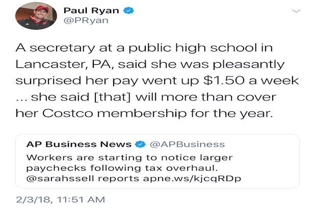 Paul Ryan tax reform success tweet