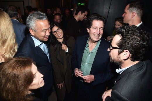 Kevin Tsujihara, Sandy Tsujihara, Warner Bros. Television Group CCO Peter Roth, and J.J. Abrams