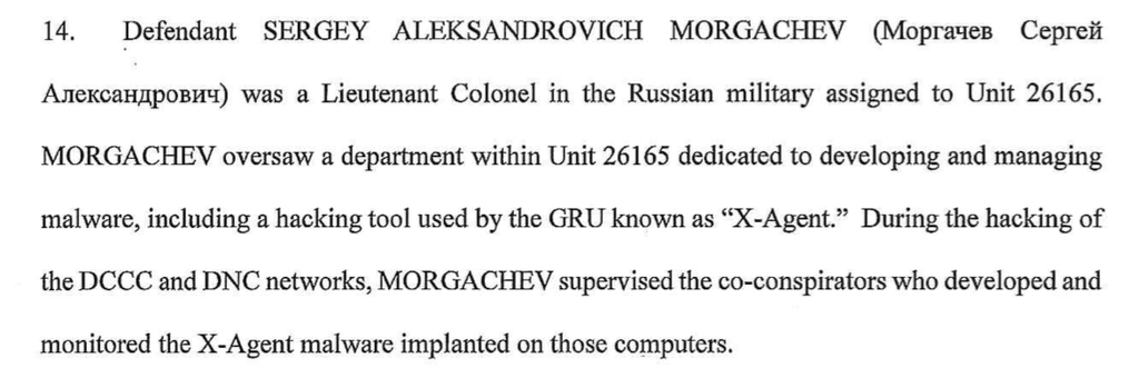 Mueller indictment lt col hacker