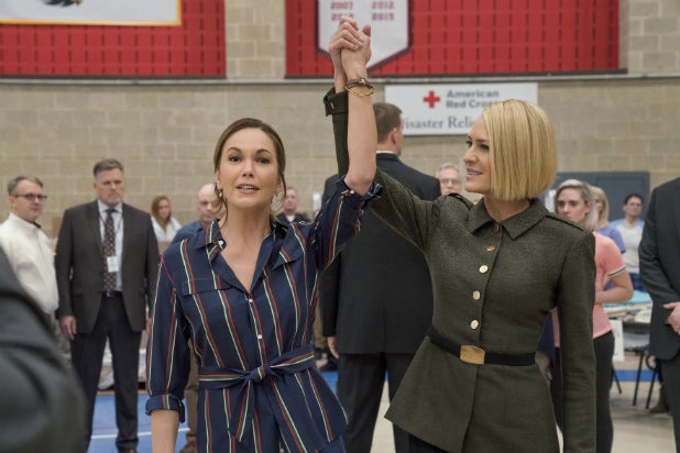 Diane Lane and Robin Wright in 'House of Cards'