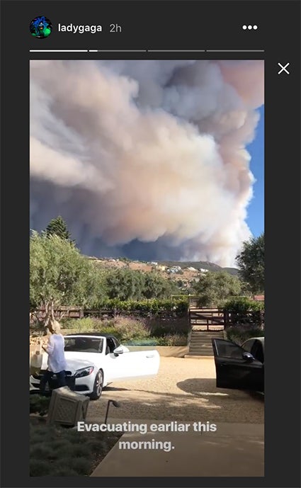 Lady Gaga evacuation fire