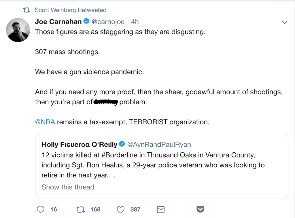 Joe Carnahan Tweet