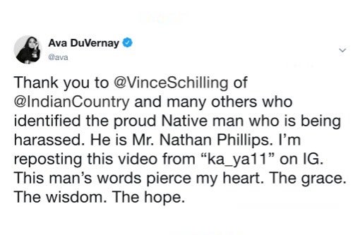 Ava DuVernay Twitter Native American Rally