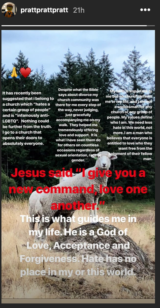 Chris Pratt Instagram Church