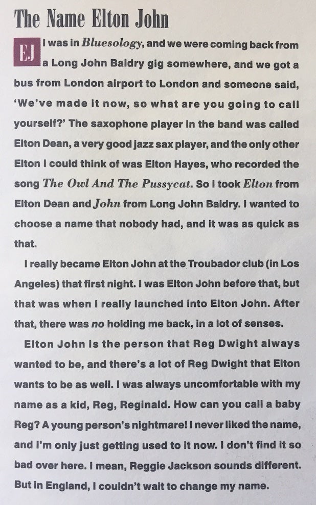 Elton John CD cover