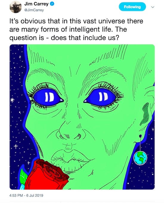 Jim Carrey artwork Alien Life