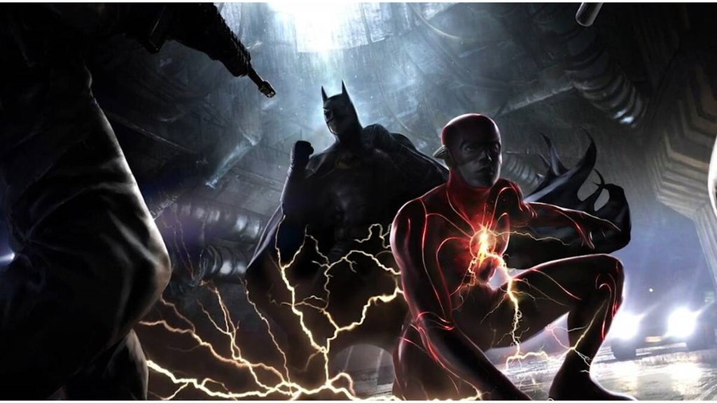 The Flash Ezra Miller Michael Keaton Batman Batmobile