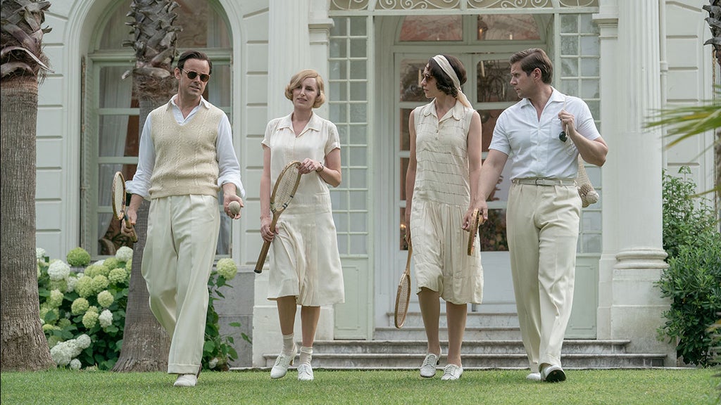 Harry Hadden-Paton stars as Bertie Pelham, Laura Carmichael as Lady Edith, Tuppence Middleton as Lucy Smith and Allen Leech as Tom Branson in Downton Abbey: A New Era