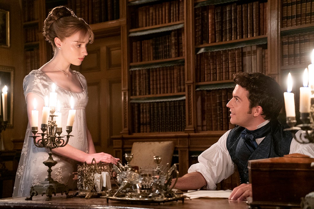 Phoebe Dyvenor as Daphne Basset, Jonathan Bailey as Anthony Bridgerton in Episode 203 of "Bridgerton" (Liam Daniel/Netflix)