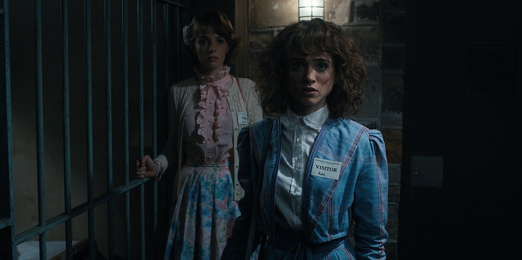 Maya Hawke as Robin Buckley and Natalia Dyer as Nancy Wheeler in "Stranger Things" (Netflix)