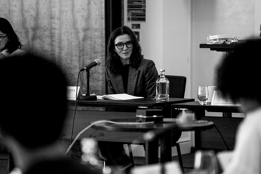 Michelle Fairley as Princess Augustina from Queen Charlotte. Cr. Liam Daniel/Netflix © 2022