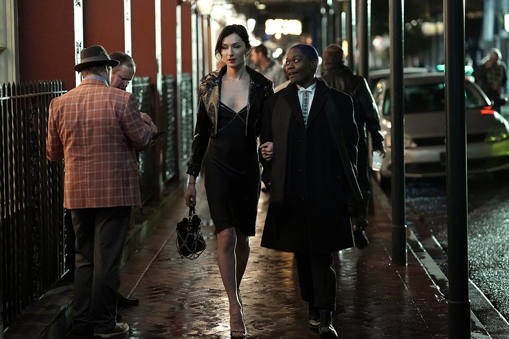 Jesse James Keitel as Ruthie, CG as Shar in "Queer as Folk" (Alyssa Moran/Peacock)