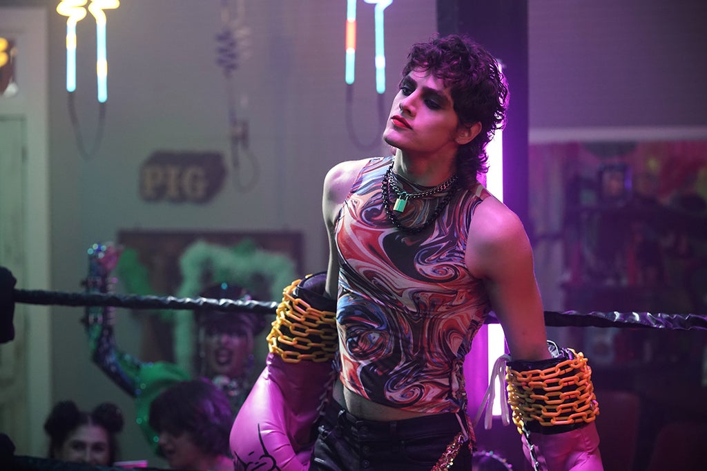 Fin Argus as Mingus in "Queer as Folk" (Alyssa Moran/Peacock)