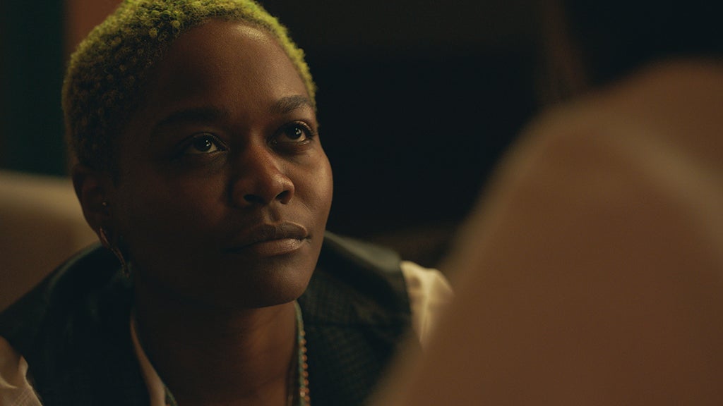CG as Shar in "Queer as Folk" (Peacock)