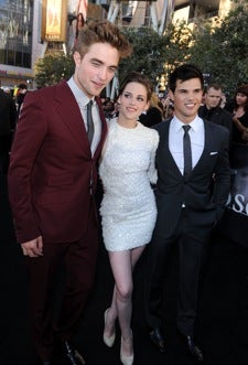 Robert Pattinson and Kristen Stewart and Taylor Lautner