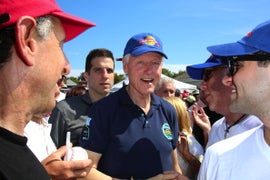 Party Report: President Clinton Softballs with Ump Matt Lauer (Photos)