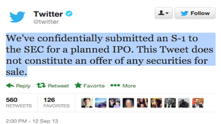 Twitter Files for IPO (in Secret)