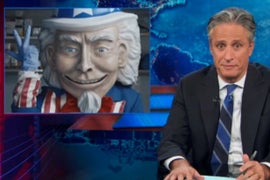 ‘The Daily Show’: Senator Lindsey Graham Says Obamacare ‘Sucks,’ Burger King Mascot Lookalike Agrees (Video)