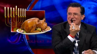 Stephen Colbert Is Not a Fan of Thanksgiving and Hanukkah’s Same-Day Premiere