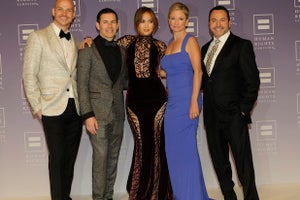 From left, "The Fosters" EPs Peter Paige, Bradley Bredeweg, Lopez, Joanna Johnson and Greg Gugliotta. (ABC FAMILY/Fred Watkins)