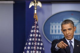 President Obama Shuns TV Reporters During Shutdown Press Conference