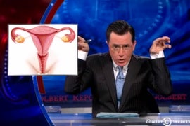 Stephen Colbert Blasts Obamacare Equality, Likens Female Reproductive Organs to Chicago Bulls Logo (Video)