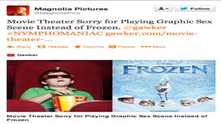 Magnolia Pictures Responds to Report Claiming ‘Nymphomaniac’ Trailer Played Before ‘Frozen’ Screening