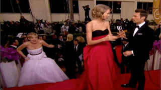 Jennifer Lawrence’s Stair Struggles Provides Golden Globes GIF Fun