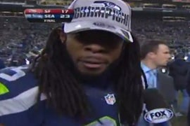 Seattle Seahawks CB Richard Sherman Goes on Epic Rant During Erin Andrews Interview (Video)