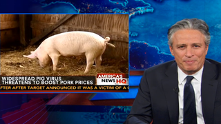 Jon Stewart: Porcine Epidemic Diarrhea Virus Threatens Super Bowl Parties (Video)