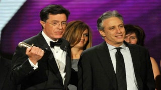 Jon Stewart Gets Giggly in Excitement for Stephen Colbert’s ‘Late Show’ Promotion (Video)