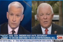 Anderson Cooper Grills Arizona Senator Over His Defense of Bill That Would Allow Gay Discrimination (Video)