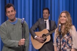 Adam Sandler And Drew Barrymore Reunite for Fallon Serenade (Video)