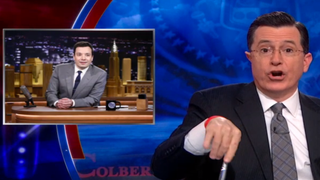 Stephen Colbert Welcomes Jimmy Fallon to Late Night Club That Includes ‘Shahs of Sunset’ Re-Runs (Video)