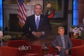 President Obama Ribs Ellen for Oscar Selfie RT Record: ‘I Thought It Was a Pretty Cheap Stunt’ (Video)