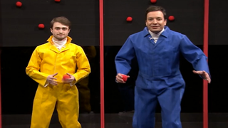 Daniel Radcliffe and Jimmy Fallon Threw Sticky Balls at Each Other for Two Intense Minutes (Video)
