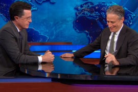 Stephen Colbert Says Goodbye to Jon Stewart, ‘Daily Show’