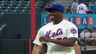 50 Cent Throws Possibly Worst First Pitch Ever at NY Mets Game (Video)