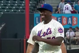 50 Cent Throws Possibly Worst First Pitch Ever at NY Mets Game (Video)