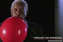 Morgan Freeman Talks Through Helium Promoting ‘Through the Wormhole’ (Video)