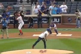 Vlad Guerrero Hits 50 Cent’s First Pitch, With Help From the Internet (Video)
