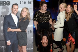 Party Report in Pictures: Jennifer Aniston and Justin Theroux Are Main ‘Squeezes’ (Photos)